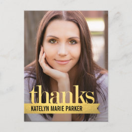 Shiny Ribbon Afstuderen Bedankt Card Briefkaart