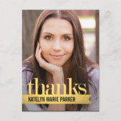 Shiny Ribbon Afstuderen Bedankt Card Briefkaart (Voorkant)