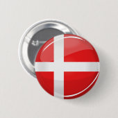 Shiny Round Denmark vlag Ronde Button 5,7 Cm (Voorkant /achterkant)