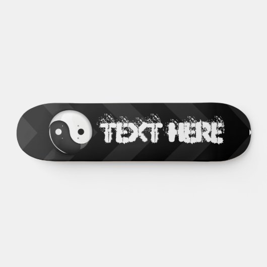Shiny Round Yin Yang Symbol Custom Skateboard (Horizontaal)
