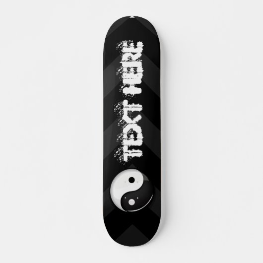 Shiny Round Yin Yang Symbol Custom Skateboard (Voorkant)