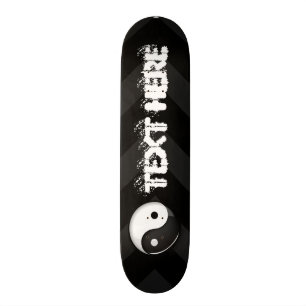 Shiny Round Yin Yang Symbol Custom Skateboard