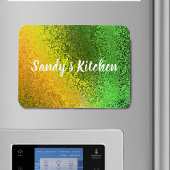 Shiny Shades Groene & Gele Naam Keuken Premium Magneet