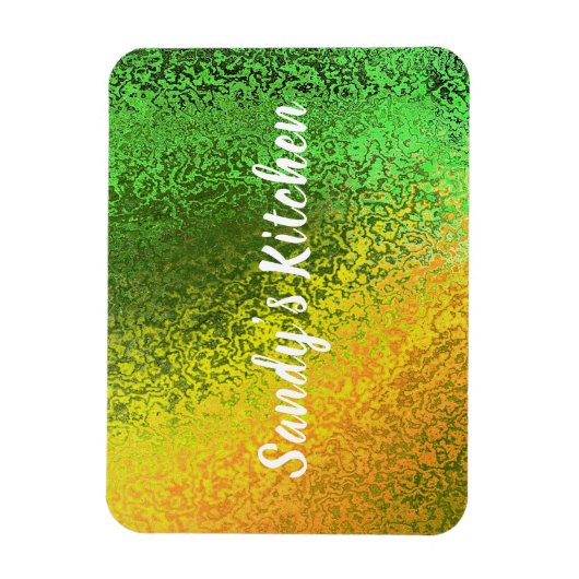 Shiny Shades Groene & Gele Naam Keuken Premium Magneet (Verticaal)