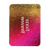 Shiny Shades of Pink & Gold Naam toevoegen Magneet (Verticaal)