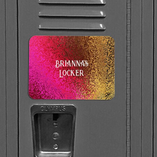 Shiny Shades of Pink & Gold Naam toevoegen Magneet