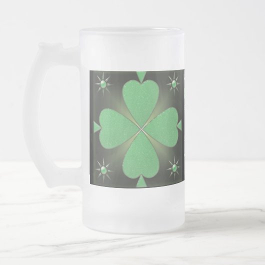 Shiny shamrock stein mok (Links)