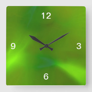 Shiny Shimmering Lime Green Vierkante Klok