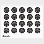 Shiny Silver Bow Ronde Sticker (Vel)