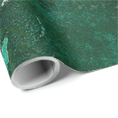 Shiny Silver en Green Malachite Emerald Marble Cadeaupapier (Rol Hoek)