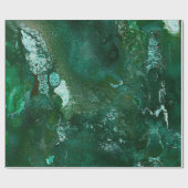 Shiny Silver en Green Malachite Emerald Marble Cadeaupapier (Vlak)