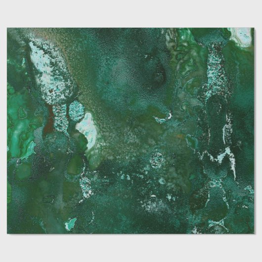 Shiny Silver en Green Malachite Emerald Marble Cadeaupapier (Vlak)