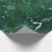 Shiny Silver en Green Malachite Emerald Marble Cadeaupapier (Hoek)