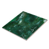 Shiny Silver en Green Malachite Emerald Marble Tegeltje (Zijkant)