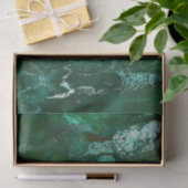 Shiny Silver en Green Malachite Emerald Marble Tissuepapier (Geschenk)