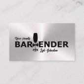 Shiny Silver Event Bartender Visitekaartje (Voorkant)
