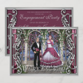 Shiny Silver Fantasy Huwelijk Klassiek Verloving Kaart (Voorkant / Achterkant)