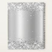 Shiny Silver Glitter Bleek Ombre Folie Monogram Planner (Achterkant)