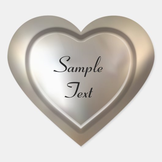 Shiny Silver Hart Sticker (Voorkant)