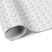 Shiny Silver Hearts Cadeaupapier (Rol Hoek)