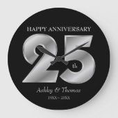 Shiny Silver Numbers Grote Klok (Voorkant)