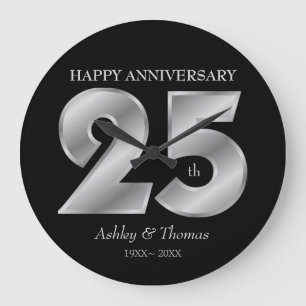 Shiny Silver Numbers Grote Klok