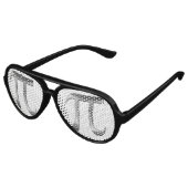 Shiny Silver Pi-symbool Aviator Zonnebril (Gekanteld)