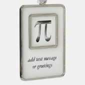 Shiny Silver Pi-symbool Verzilverd Omlijst Ornament (Rechts)