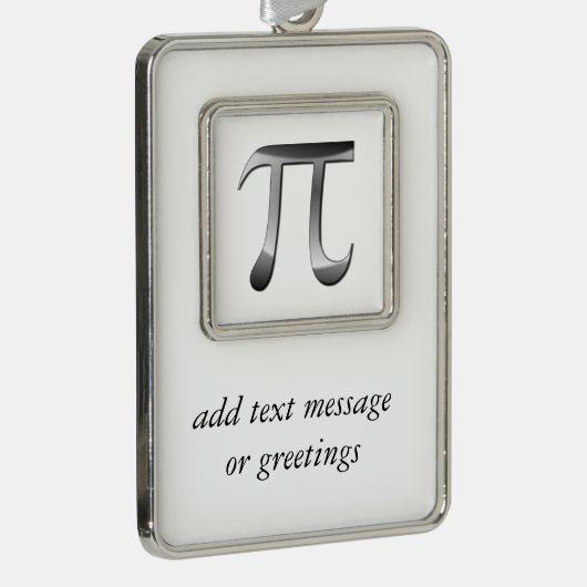 Shiny Silver Pi-symbool Verzilverd Omlijst Ornament (Rechts)