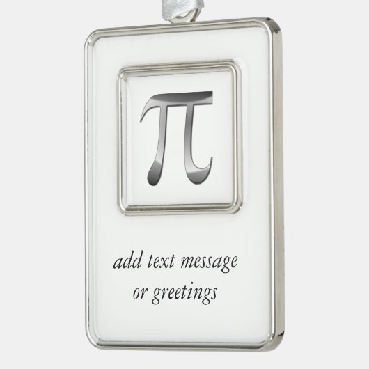 Shiny Silver Pi-symbool Verzilverd Omlijst Ornament (Links)