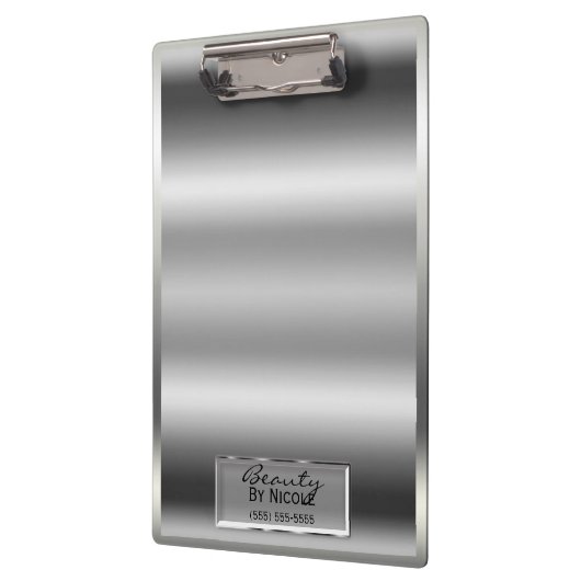 Shiny Silver Shine Elegant Chic Glam Persoonlijk Klembord (Links)