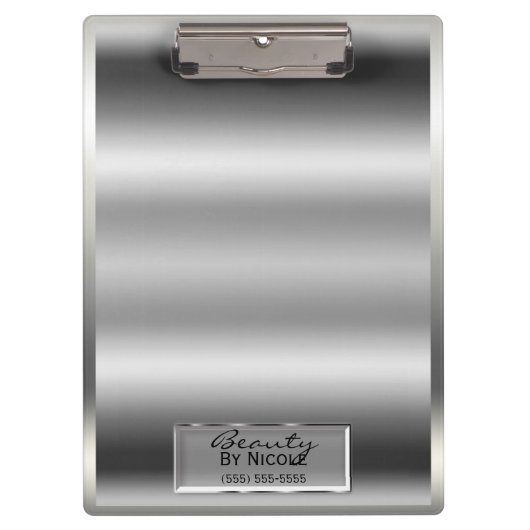 Shiny Silver Shine Elegant Chic Glam Persoonlijk Klembord (Voorkant)