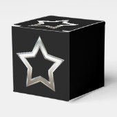 Shiny Silver Star Shape Outline Digital Design Bedankdoosjes (Voorkant Zijde)