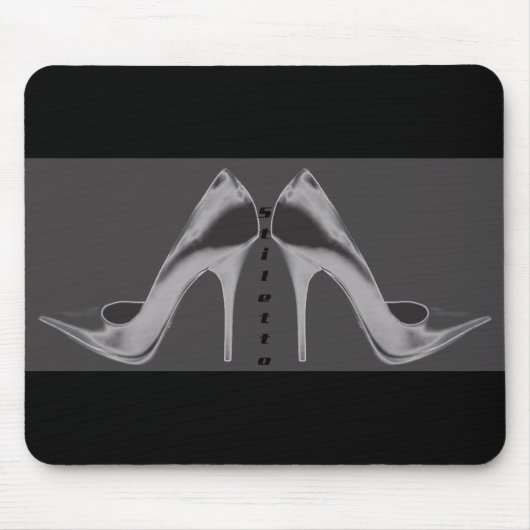 Shiny Silver Stiletto Art Muismat (Voorkant)
