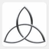 Shiny Silver Triquetra Vierkante Sticker (Voorkant)