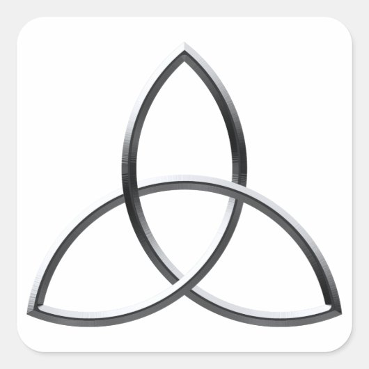 Shiny Silver Triquetra Vierkante Sticker (Voorkant)