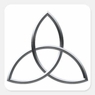 Shiny Silver Triquetra Vierkante Sticker