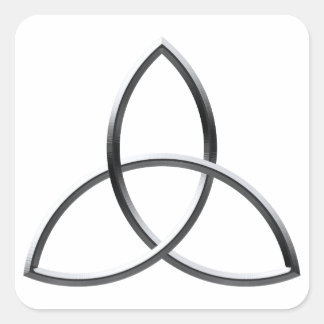 Shiny Silver Triquetra Vierkante Sticker