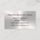 Shiny Silver Wedding Visitekaartje (Achterkant)