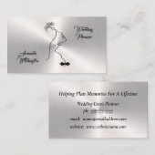 Shiny Silver Wedding Visitekaartje (Voorkant / Achterkant)