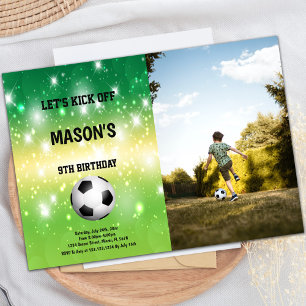 Shiny Soccer Party Uitnodigen Kaart