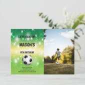 Shiny Soccer Party Uitnodigen Kaart (Staand voorkant)