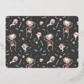 Shiny Spooktacular Halloween Foto Verjaardagsfeest Folie Uitnodiging (Achterkant)