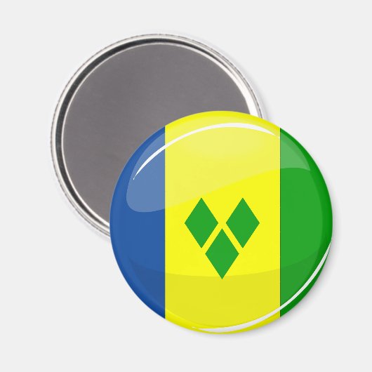 Shiny St. Vincent en Grenadines Vlag Magneet (Voorkant / Achterkant)