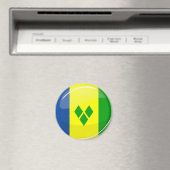 Shiny St. Vincent en Grenadines Vlag Magneet (Insitu (Vaatwasser))