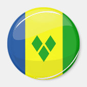 Shiny St. Vincent en Grenadines Vlag Magneet (Voorkant)