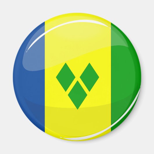 Shiny St. Vincent en Grenadines Vlag Magneet (Voorkant)