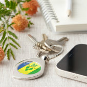 Shiny St. Vincent en Grenadines Vlag Sleutelhanger (Zijkant)