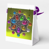 SHINY STAR MET COLORFUL GEMSTONES Gold Yellow Bedankdoosjes (Achterkant)