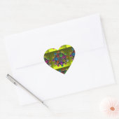 SHINY STAR MET COLORFUL GEMSTONES Gold Yellow Hart Sticker (Envelop)
